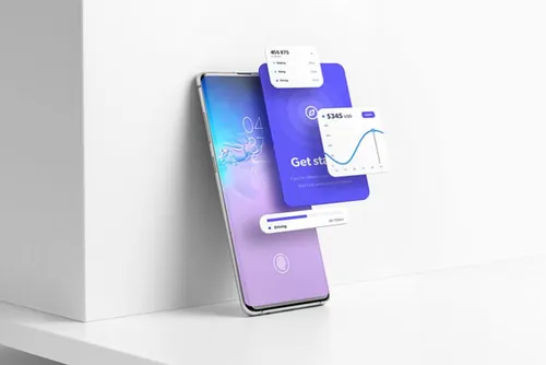 三星S10安卓智能手机UI设计展示PSD样机模板 Android Smartphone Mockup
