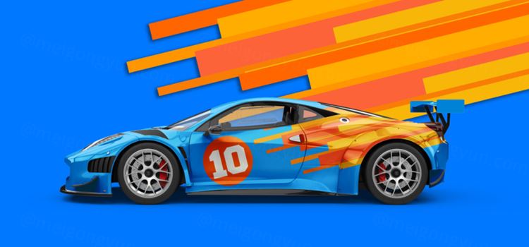 跑车运动品牌车身广告设计提案样机PSD模板 Sport car Mockup
