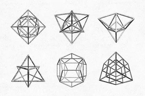 30个高分辨率立体几何多边形形状框架素材 30 Geomet