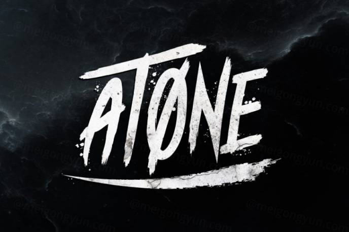 霸气的笔刷效果字体 Atone  Brush Font