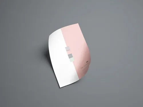 A5纸张模型PSD贴图模板A5 Flyer Mockup