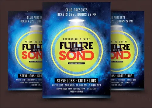 DJ派对音乐海报制作模板 Guest DJ Party Flyer