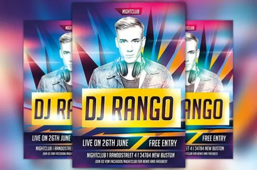 DJ音乐海报设计模板 Dj Party Flyer Template