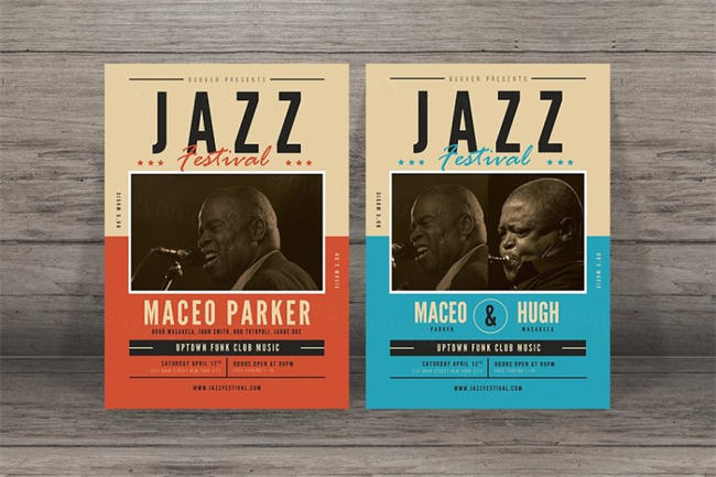 怀旧爵士音乐节宣传单 Old Jazz Festival Flyer