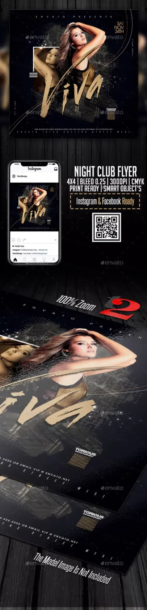 夜总会派对生日聚会传单模板