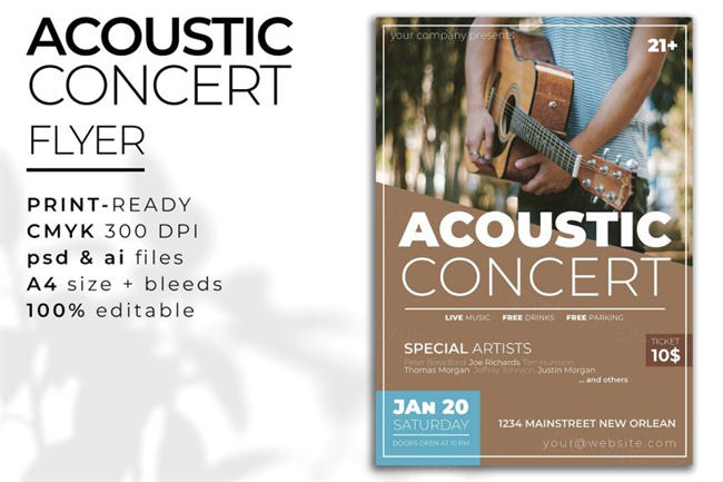 音乐艺术主题传单设计素材Musician Graphic pack