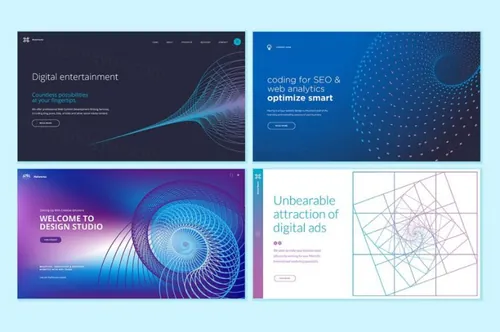 时尚简约抽象高端网页海报矢量网站facebook-ad-template