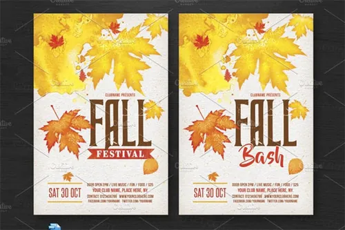 秋天海报设计模板 Fall Bash  Festival