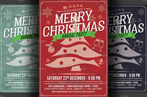 圣诞节海报设计模板 Christmas Party Flyer Template
