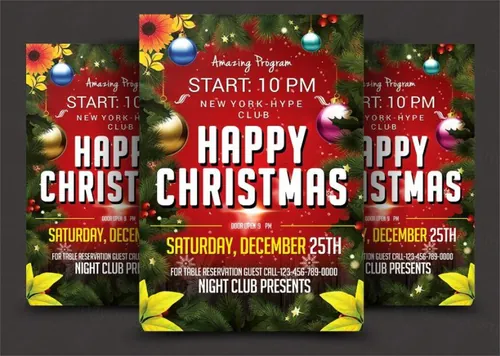 圣诞节海报制作模板 Christmas Flyer