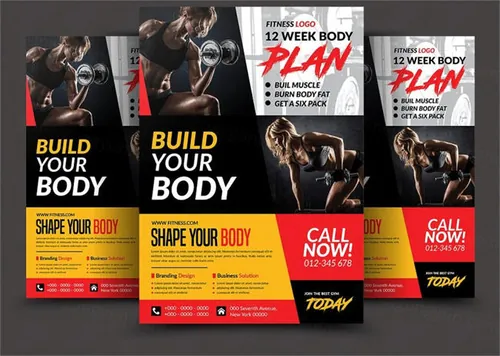 健身海报设计模板 Fitness Flyer