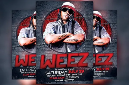 嘻哈DJ海报制作模板 Hip Hop DJ Flyer Template