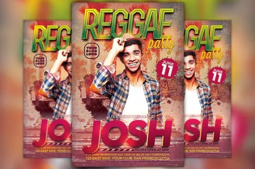 人物海报设计模板 Reggae Artist Flyer Template