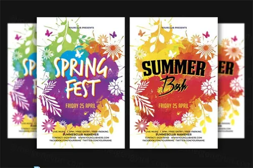 春季夏季海报制作模板 Spring Festival Summer Bash