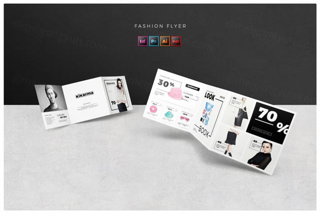 时尚方形三折页模板 Fashion Square Trifold Template
