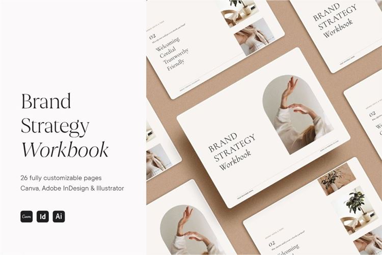 优雅的极简主义化妆师摄影师美妆博主女性品牌VI设计指南手册