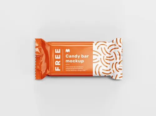 糖果包装设计提案展示样机PSD模板 Candy Bar Mockup
