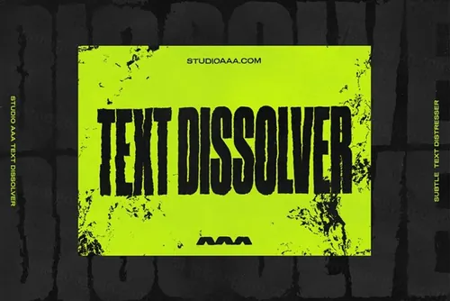 复古做旧艺术粗糙边缘文字特效PSD模板 AAA - Text