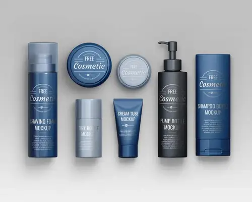 化妆品包装设计提案展示样机模板 Cosmetic Set Scene Creator Mo