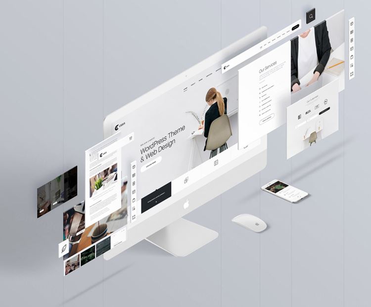 现代网页设计UI素材包The Screens – Perspective Mockup Template