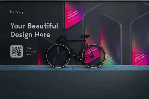 户外街头墙体宣传印刷广告贴图展示样机PSD模板 Street