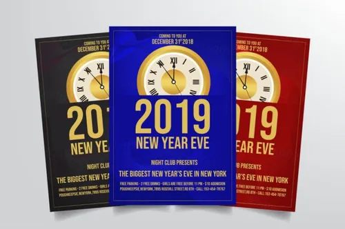 新年跨年晚会年会海报设计模板素材v1 New Years Eve