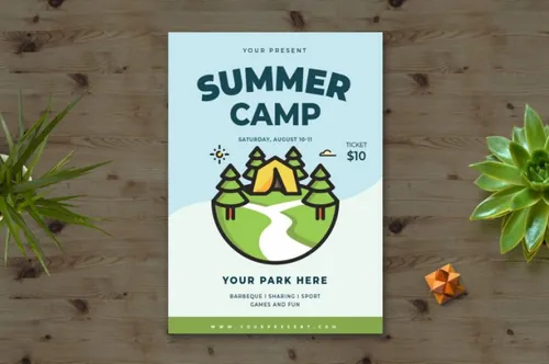 校园夏令营活动海报设计素材v1 Summer Camp Flyer