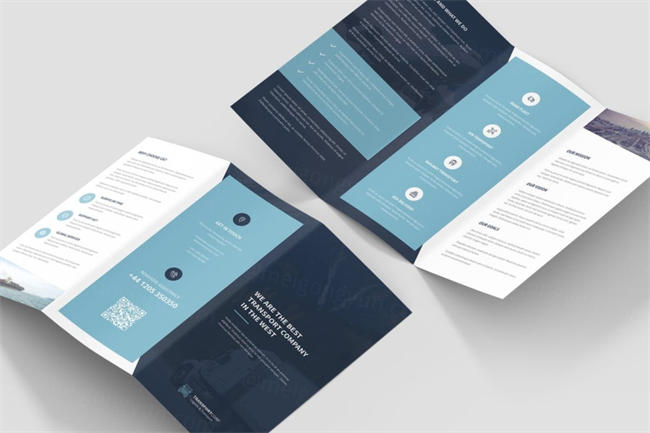 三折页尺寸企业品牌宣传传单模板 Brochure – Transport