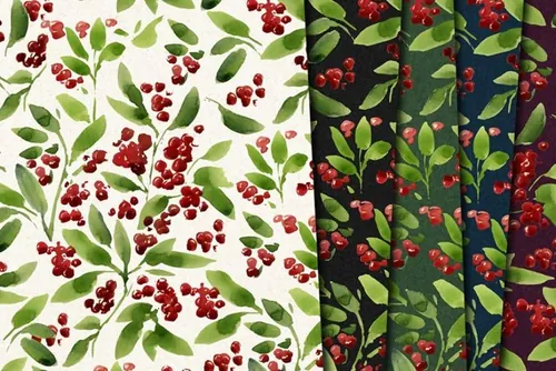 手绘水彩花卉植物设计素材Watercolor pattern