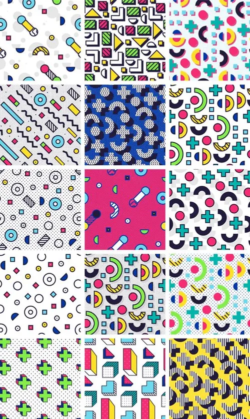 新孟菲斯风格图案无缝背景纹理 New Memphis Patterns