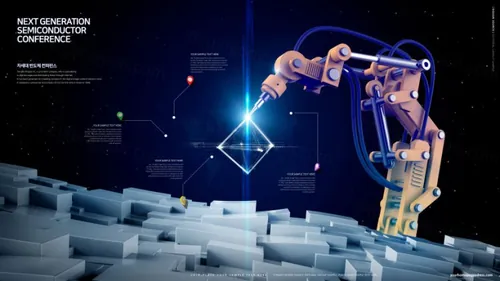 未来工业革命发展机械手臂科技海报设计模板