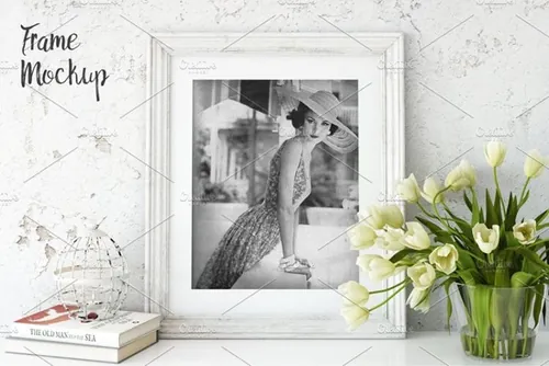 复古实木相框画框样机模板Vintage-Frame-Mockup_02