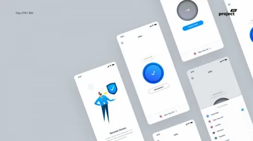 翻墙移动APP界面设计 VPN Mobile App UI Kit 每日UI源文