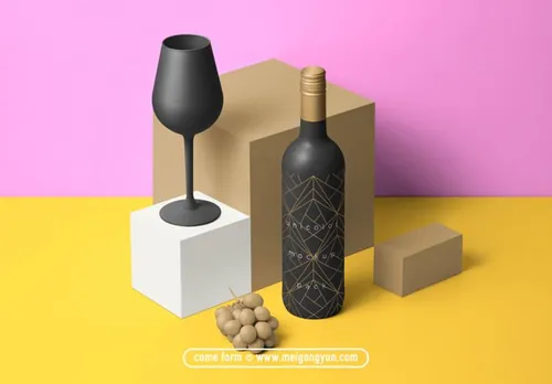 葡萄酒PSD贴图样机 Wine Mockup P3