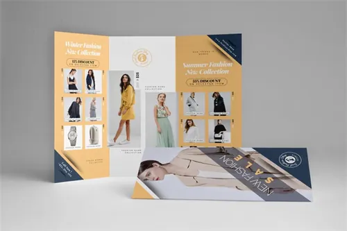 时尚店铺促销三折页传单设计模板 Fashion Sale Trifold