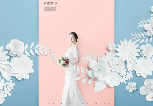 高端婚礼情人节女王节海报设计Wedding Valentine\'s Women\'s Day