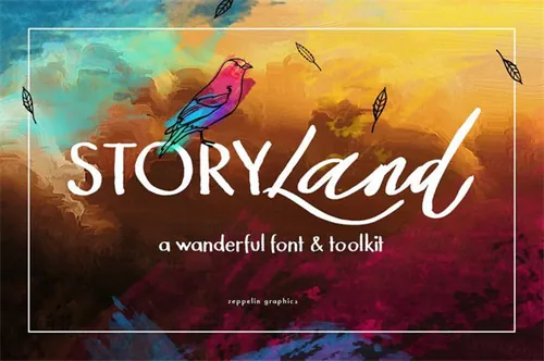 手绘字体+插图+Logo设计素材 Storyland-Font-Toolkit