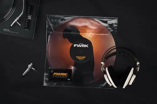 高端复古黑胶唱片透明塑料膜塑封包装袋场景模拟02