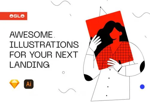 非常有创意的百搭Web UI插画素材合集包 OSLO Illustrations