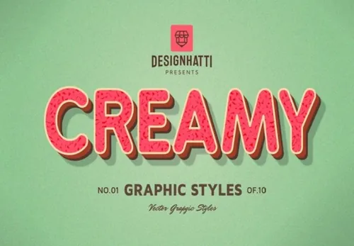 80年代3D复古字体特效AI矢量模版素材 Retro Vintage Text Styles