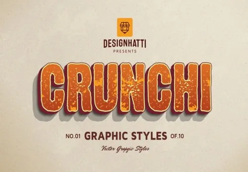 80年代3D复古字体特效AI矢量模版素材 Retro Vintage Text Styles