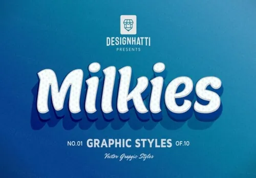 80年代3D复古字体特效AI矢量模版素材 Retro Vintage Text Styles