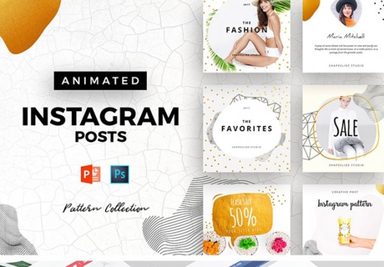 模板 | 清新夏季时尚简洁品质元素banner素材Animated Social Media Pack