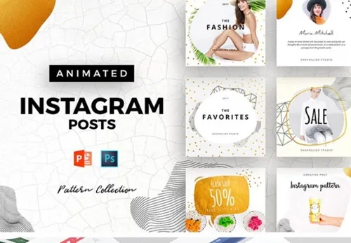 模板 | 清新夏季时尚简洁品质元素banner素材Animated Social Media Pack