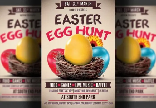 复活节彩蛋传单海报模板Easter_Egg_Hunt_Flyer_Template