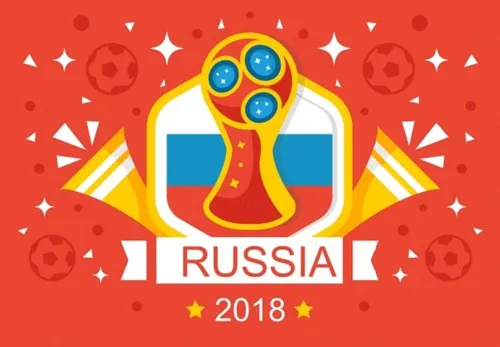 2018俄罗斯世界杯红色背景矢量插图Red Background Russia World Cup 2018 Vector
