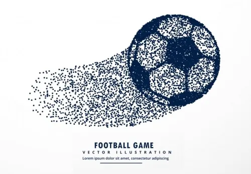 粒子特效矢量足球元素Football Made With Particles Or Dots