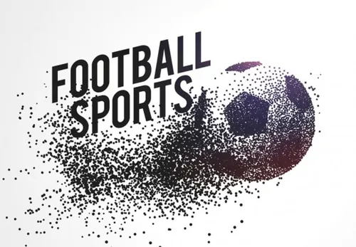 粒子特效足球矢量海报Particles Forming Football Shape Sports Background