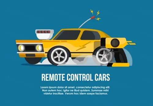 扁平化大黄蜂跑车矢量元素RC Car Flat Vector Illustration