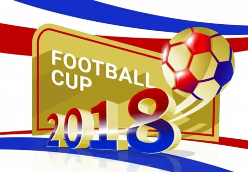 俄罗斯世界杯国际足球比赛卡通海报挂画设计模板ai EPS矢量素材